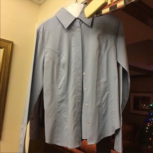 Express Fitted Stretch Shirt Light Blue